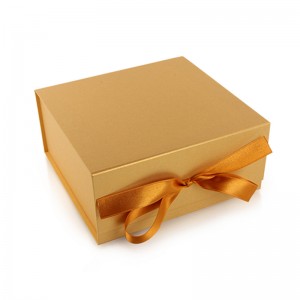 cloth gift folding box with ribbon bow