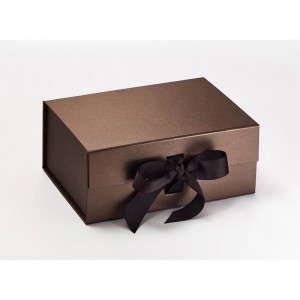 foldable folding magnetic gift box with ribbon