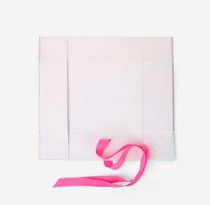scatola regalo olografica pieghevole con nastro