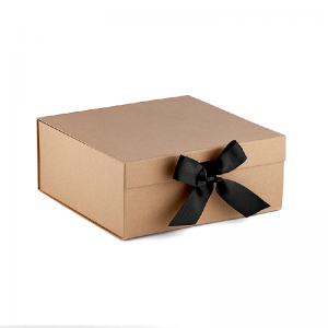 kothak hadiah kraft coklat Magnetik karo pita