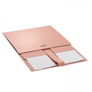 pink foldable gift box with ribbon